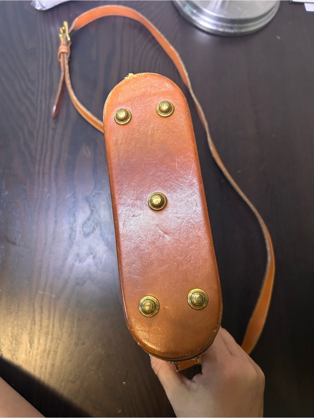 Dooney & Bourke Cream and Tan Leather Saddle Crossbody - Picture 3 of 10